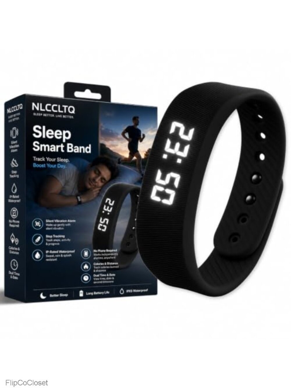 Vibrating Alarm Watch for Heavy Sleepers, Waterproof Fitness Wristband, Step